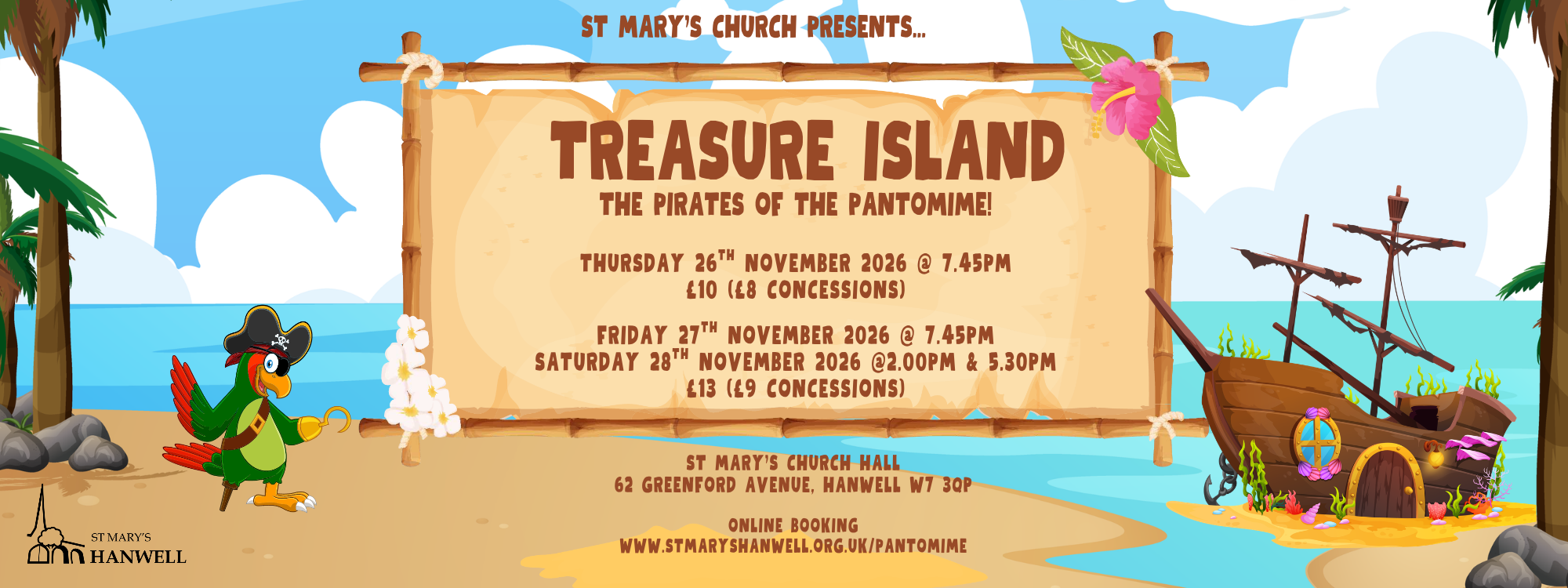 Treasure Island Web page banne